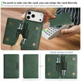 thumbnail image 2 of Case For IPhone 17 Pro Max/17 Pro/17 Air/17, Anti-Scratch PU Leathe Shell With Wireless Charging Card Slot Kickstand Case, 2 of 5