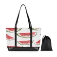 thumbnail image 7 of FORMRS Canvas Laptop Tote Bag for Women with 15.6" Computer Compartments Shoulder Handbag, Watermelon Pattern, 7 of 7