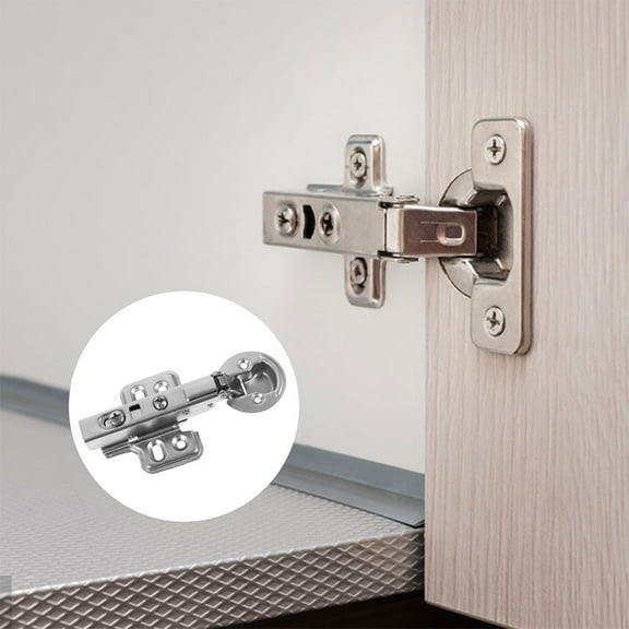 FRCOLOR  4 Pcs Cabinet Hardware Hinges Frameless Soft Close Light Grey