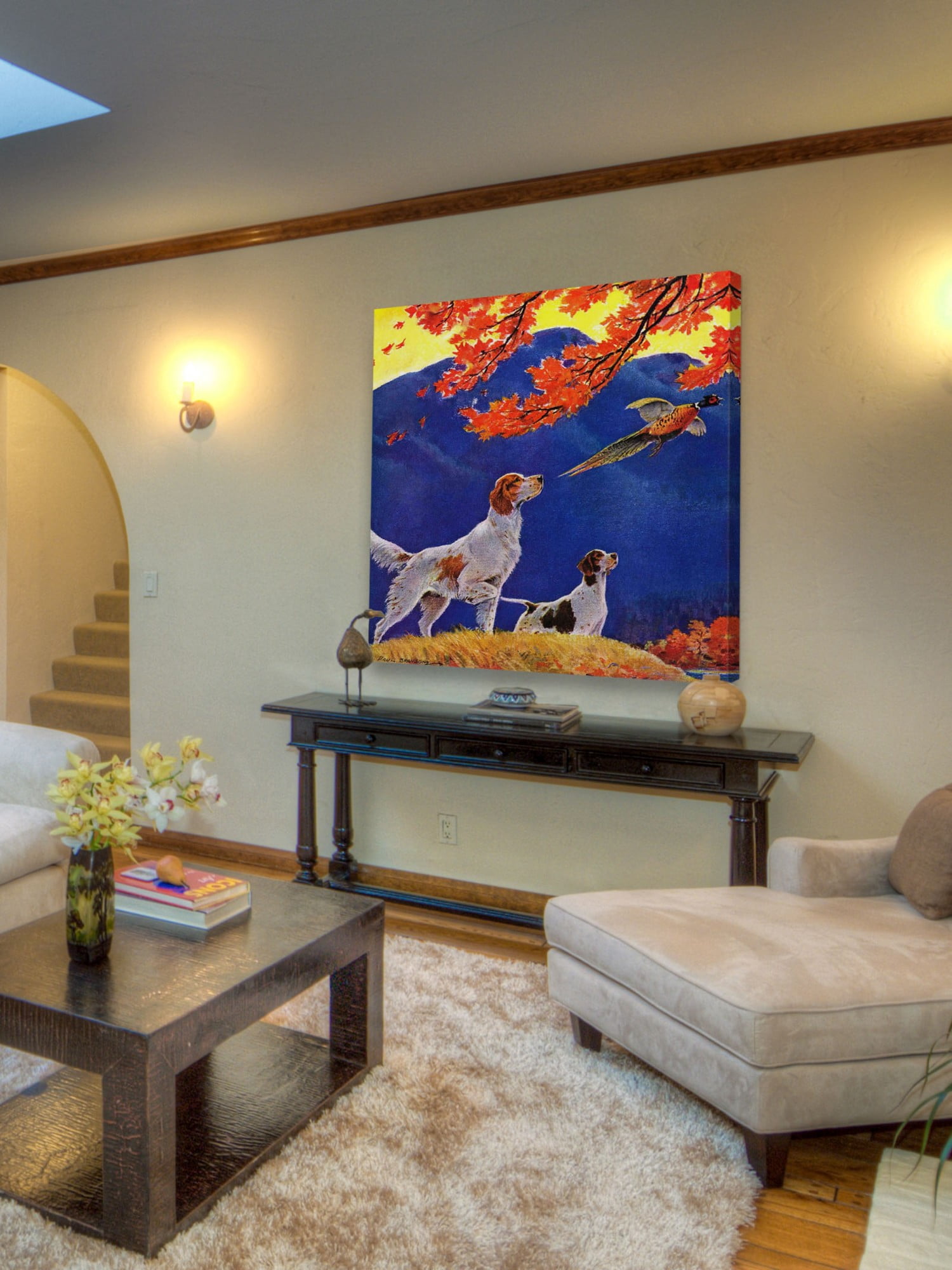 Marmont Hill Pointing to the Pheasant by Paul Bransom Painting Print on Canvas