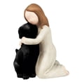 thumbnail image 1 of Figuras de amor para perros, estatuas, regalos de recuerdo de amistad de ángeles, figuras esculpidas y pintadas a mano para amantes, color negro, 1 of 4