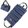 thumbnail image 1 of Bolsa de herramientas de lona estupenda con 5 bolsillos con cremallera, bolsa enrollable para electricista, calefacción, aire acondicionado, fontanero, carpintero o mecánicoblu, 1 of 4