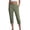 Green, variant on Womens Capri Pants High Waisted Stretch Straight Leg Pull on Business Work Gym Casual Trousers with Pockets