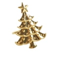 thumbnail image 2 of Decorative Reindeer Snowflake Christmas Tree Holiday Rhinestone Metal Napkin Rings - Set of 4 (Gold-Plated Christmas Tree), 2 of 5
