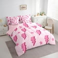 thumbnail image 3 of jejeloiu Cartoon Lightning Bedding Comforter Set 7 Pieces,Stars Print Full Bedding Set,Girl Pink Fitted Sheet Flat Sheet For Teens,Breathable Home Decor Reversible, 3 of 8