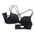 thumbnail image 3 of Sujetador sin costuras Wireless Thicken Sexy Hacer subir Underwear Lencería elástica transpirable, Negro, 80B Vogacara AP001256-15B, 3 of 7
