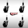 thumbnail image 2 of 3.5 Inch SS Phenolic Wheel Swivel 1-1/4 Inch Expanding Stem Caster Set SCC, 2 of 2