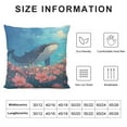 thumbnail image 5 of Blue Whale Square Cushion Covers  Ocean Whale Throw Pillow Covers Underwater Sea Animal Pillow Covers, 5 of 5