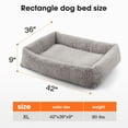 thumbnail image 6 of Vintage Leopard Print Dog Bed Cat Bed, Ultra Soft Calming Dog Bed, Rectangle Comfortable Pet Bed for Small Medium Large Dogs, Gray, 42in, 6 of 7
