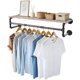 thumbnail image 1 of Hogar Estante de Ropa, Perchero de Pared para Ropa Industrial para Colgar, Barra Desmontable Multiusos para Armario, Balcón, Baño, Dormitorio, Hierro Negro, 1 of 4
