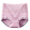 thumbnail image 2 of Elainilye Fashion Women Cotton Underwear High Waisted Sexy Lace Belly Tightening and Hip Lifting Oversized Cotton Underwear,Pink, 2 of 7
