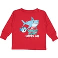 thumbnail image 3 of Inktastic My Great Aunt Loves Me with Cute Sharks Boys or Girls Long Sleeve Toddler T-Shirt, 3 of 5