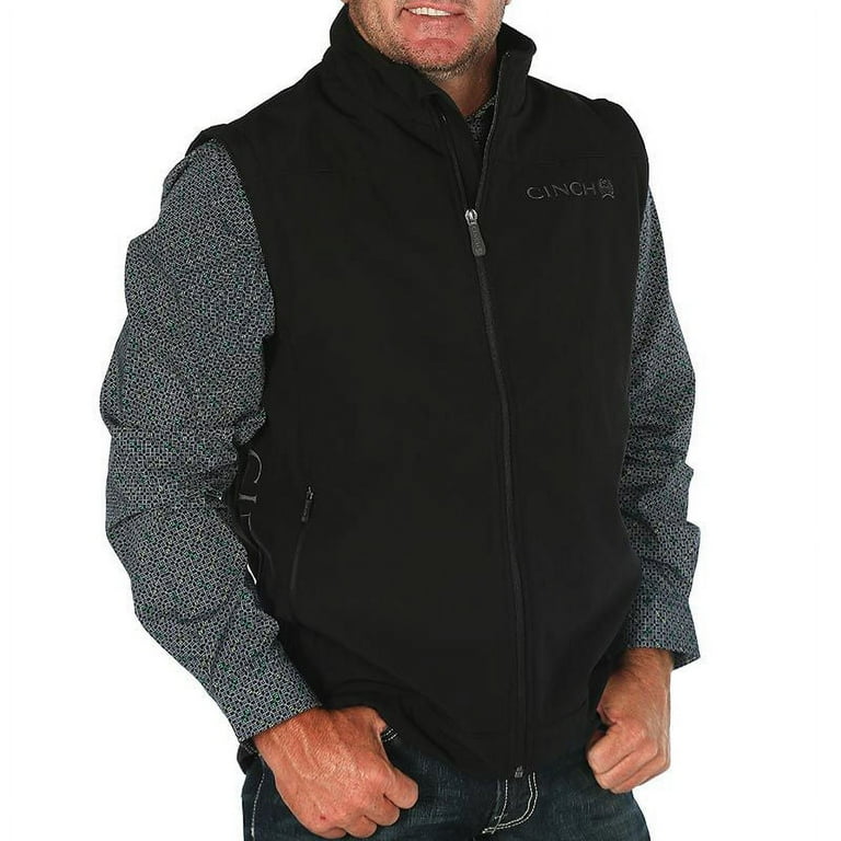 Cinch Men's Black Bonded Softshell Vest