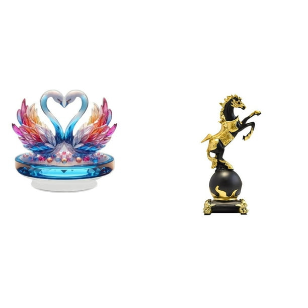 Estatua de escultura de cisne,Escultura de cisne para decoración del hogar Adorno de San Valentín,Estatua de ganso,figura acrílica,artesanía coleccionable,Figura de escritorio,Estante de