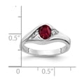 thumbnail image 2 of Solid 14k White Gold 6x4mm Oval Created Ruby Diamond Ring Band Size 6.5 (.058 cttw.), 2 of 3