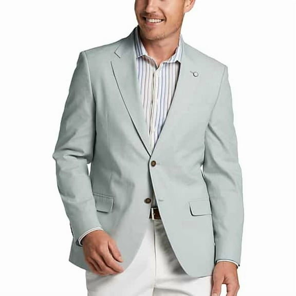 Nautica Mens Modern fit Sport Coat Blazer 42 R Sage Green Solid Stretch