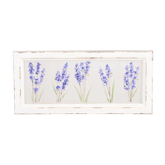 Evergreen Beautiful Lilacs Hand Painted Screen Wall Decor - 9 x 1 x 20 Inches