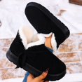 thumbnail image 6 of WAVSUF Women's Fleece Winter Boots Soft Sole Wide Width Anti Slip Winter Snow Flat Ankle Boots Black 10, 6 of 8