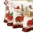 thumbnail image 2 of Elrene Home Fashions Vintage Christmas Tree Farm Holiday Round Tablecloth, Multicolor, 70" Round, 2 of 4