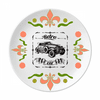 Classic Cars Hand Painted Pattern Flower Ceramics Plate Tableware Dinner Dish