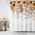 thumbnail image 3 of Yellow Fall Thanksgiving Shower Curtain Set with Hooks, Sunflower Leaf Floral Print Waterproof Fabric Bathroom Curtains Decor Home Accessories, Stall Long 54 X 78 Inch, 3 of 9