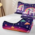thumbnail image 4 of Metsweet Kawaii Magical Horse Quilt King, Starry Sky Rainbow King Coverlet Set, 4 of 7