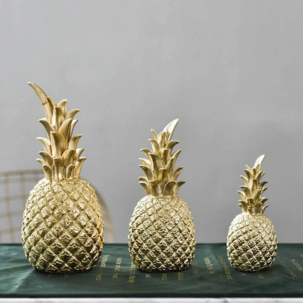 Golden Ceramic Pineapple For Home Bedroom Shelf Table Decor Accessory 