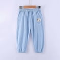 thumbnail image 5 of Gibobby Boys Pants Casual Pants For 12 18 24Months 2T 3T 4T 5T Little Boys Classic Linen Soft Stripe Elastics Waist Spring Autumn Trousers Kids Long Pants(8-9 Years,Light Blue), 5 of 5