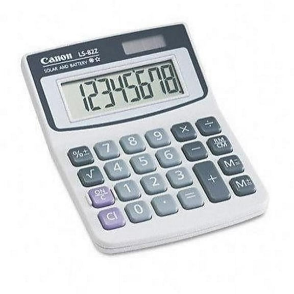 Canon LS-82Z Handheld with Large 8-Digit Display Dual-Power Calculator, Black & White