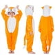 thumbnail image 3 of Pijama de dinosaurio Kigurumi para bebé y niño, ropa de franela con dibujos de animales rojos, unicornio, Invierno, 3 of 4