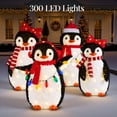 thumbnail image 4 of Best Choice Products 4-Piece Lighted 3ft Pop-Up Penguin Family Outdoor Christmas Decoration w/ 300 LED Lights - Red, 4 of 7