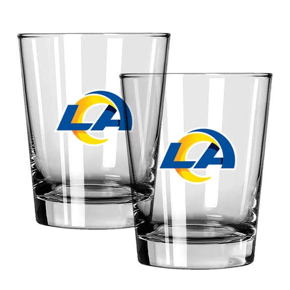 The Memory Company Los Angeles Rams 15oz. Two-Pack Rocks Glass Gift Set