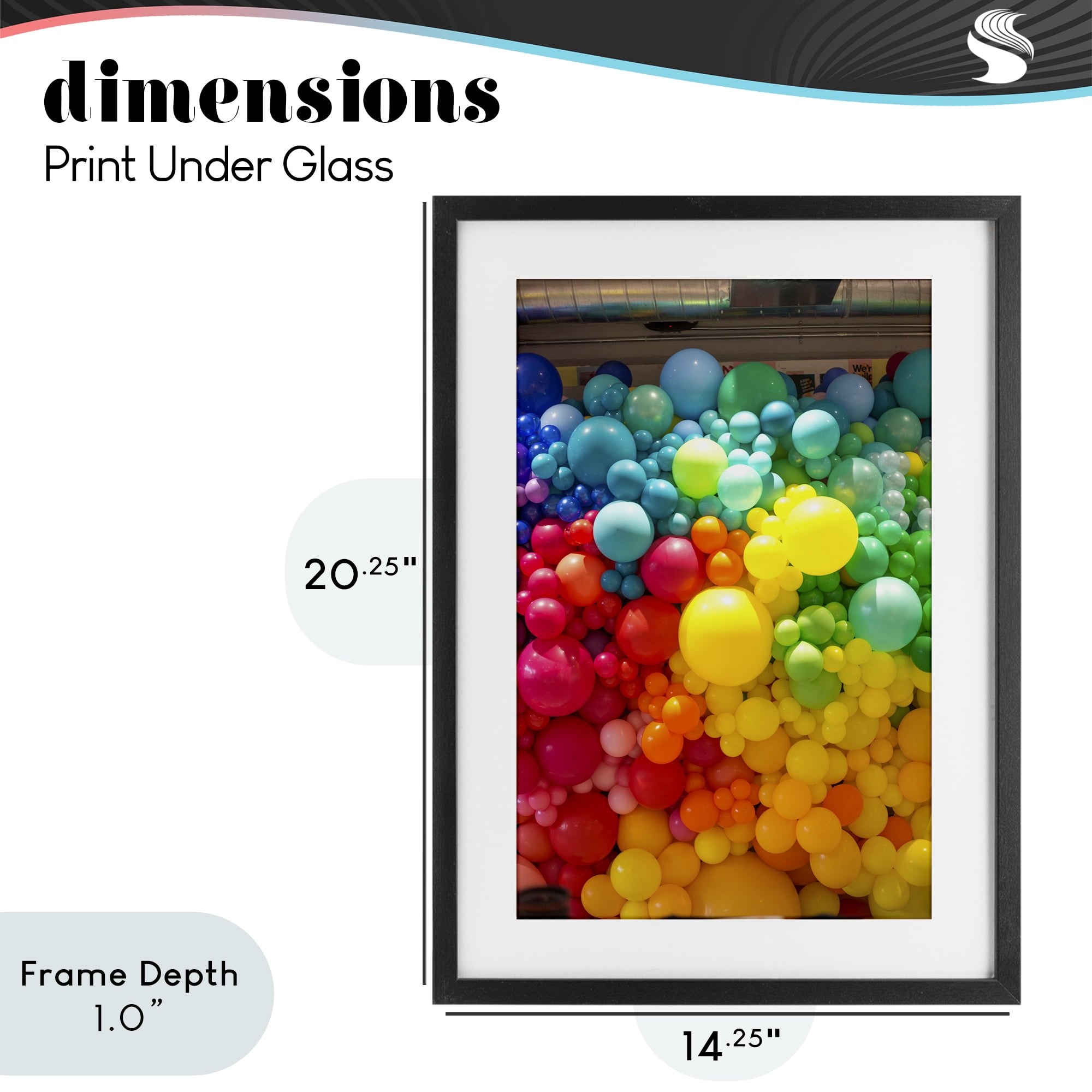 Stupell Industries Lively Colorful Balloons Black Framed Print Under Glass, design by LISH Creative