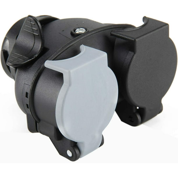 Adaptador de remolque de 13 pines a 7 pines Enchufe adaptador de remolque de 13 a 7 pines Remolque Caravana Eléctrica Impermeable 12 V Tipo N y S Adaptador de extensión Enchufe