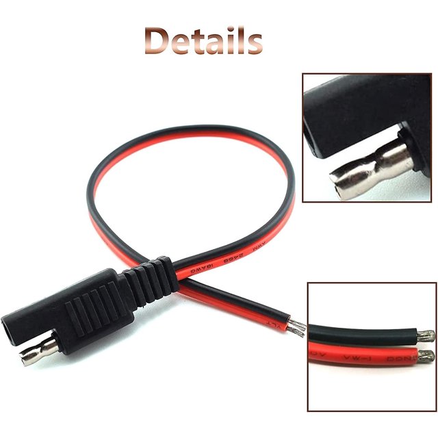 Paquete de 2 cables de puente Sae 30cm 10 Awg conector rápido de enchufe único para motocicletas coches tractores Banban