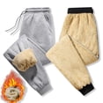thumbnail image 3 of Pantalones térmicos gruesos y cálidos de lana para hombre, pantalones de chándal con cordón para Fitness, trotar, gimnasio, correr, Fitness, Invierno, 3 of 5
