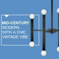 thumbnail image 3 of 83196BK Lark Millie - 16 Light Linear Chandelier In Modern and Mid-Century Modern Style-11.75 Inches Tall and 39 Inches Wide-Black Finish, 3 of 17