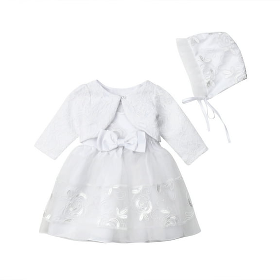 3pcs Baby Girls Princess Dress Lace Christening Wedding Party Dresses Clothes