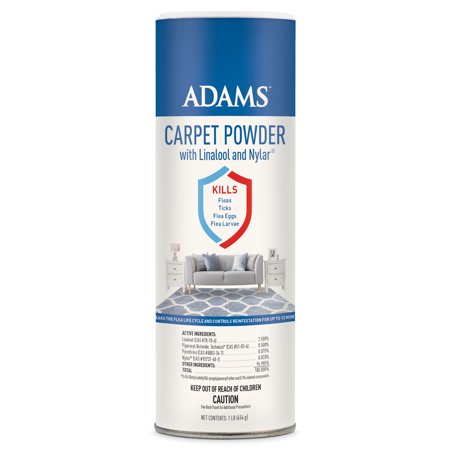 UPC: 0039079012287 | Adams Carpet Powder with Linalool and Nylar  Kills Fleas & Ticks  16 Ounces  Citrus Scent