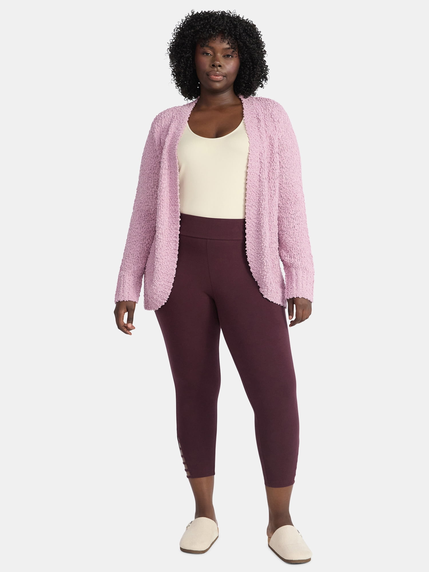 Terra & Sky Women's Plus Size Capri Ladder Leggings, 22" Inseam, Sizes 0X-5X