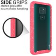 thumbnail image 6 of CoverON Motorola Moto G9 Play Case with Screen Protector Tempered Glass, Military Grade Full Body Rugged Slim Fit Clear Phone Cover, Pink (White), 6 of 10