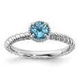 thumbnail image 3 of Auriga Fine Jewelry 925 Sterling Silver Blue Topaz Ring for Women Size 5, 3 of 6