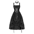 thumbnail image 5 of KLHDSF Women's Vintage Punk Gothic Dress Necklace Set Halloween Renaissance Costume Party Outfit Black XL, 5 of 6