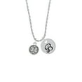 thumbnail image 2 of Delight Jewelry Silvertone Round EMT Star of Life Silvertone Script Initial Disc - B - Charm Necklace, 20"+3", 2 of 4