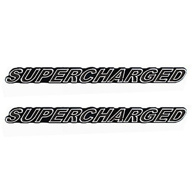 SUPERCHARGED Supercharger Engine Emblems in Chrome & Black Trim 5.5