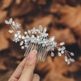 thumbnail image 2 of Crystal Bride Wedding Hair Comb Rhinestone Bridal Hair Piece Flower Hair Accessories for Women and Girls (C Gold), 2 of 4