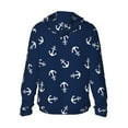 thumbnail image 2 of Picia Nautical Themed Simple Anchors Women's Men's UPF 50+ Sun Protection Hoodie Shirt Long Sleeve SPF Fishing Outdoor UV Hiking Lightweight Shirts-X-Large, 2 of 9