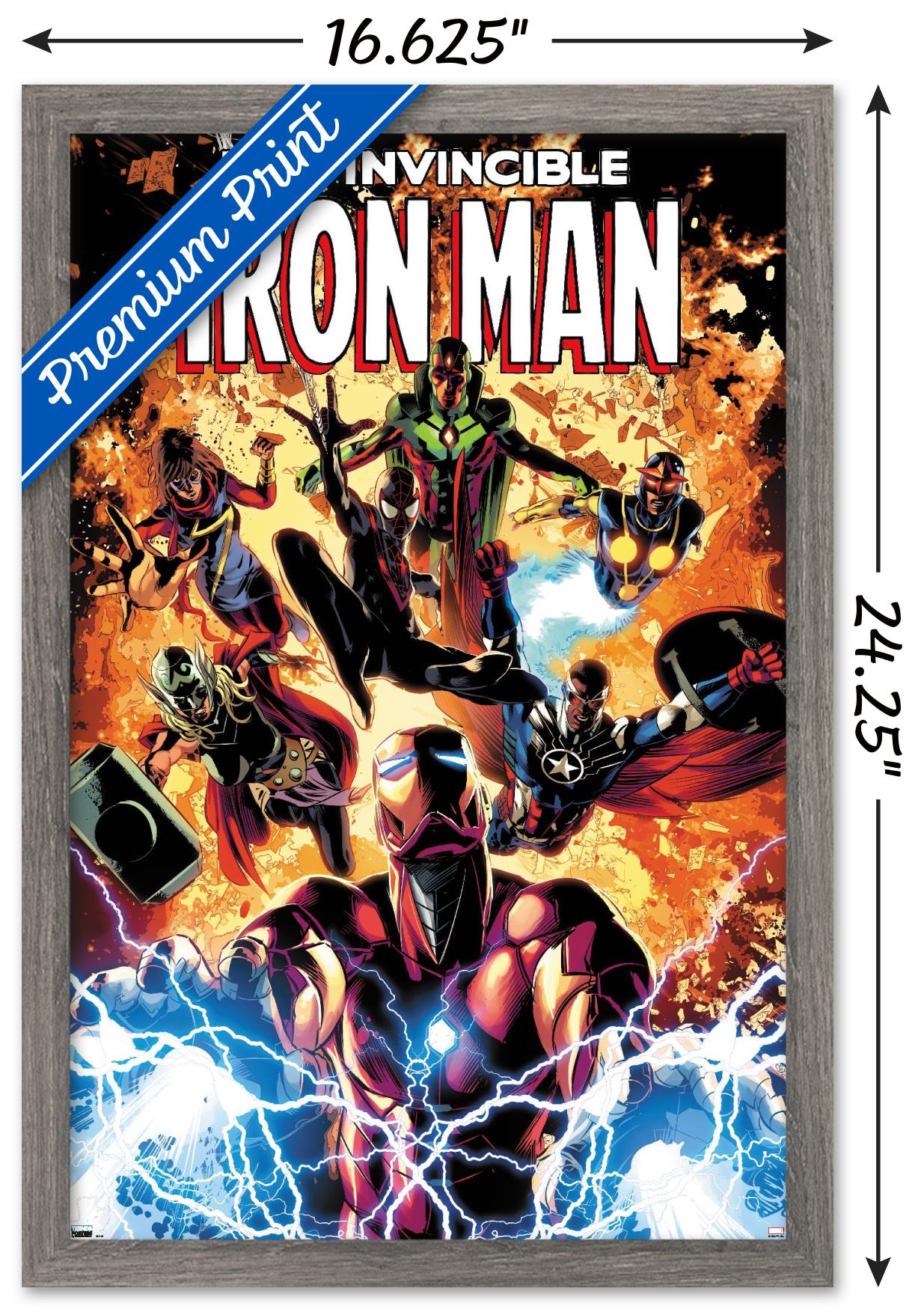 Marvel Comics - Iron Man - InVincible Iron Man #11 Wall Poster, 14.725" x 22.375", Framed