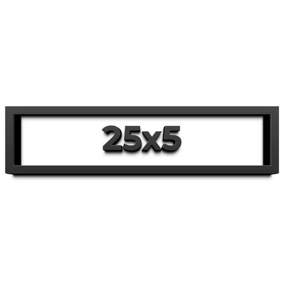 25x5 Shadow Box Frame Black | 1 inches Deep Real Wood Contemporary Shadowbox Display Frame | UV