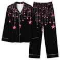 thumbnail image 4 of Levmjia Womens Pajama Set Lapel Long Sleeve Valentine Printed Pants Sleepwear 2 Piece Pajamas Cozy Set Soft Warm Pajamas Home Sleep Comfort Daily Wear, 4 of 8